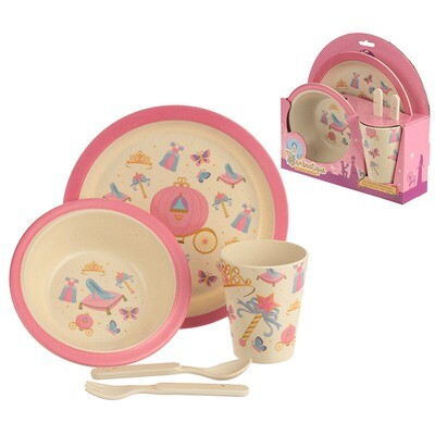 Set Comida Princesa de Bambú Reutilizable