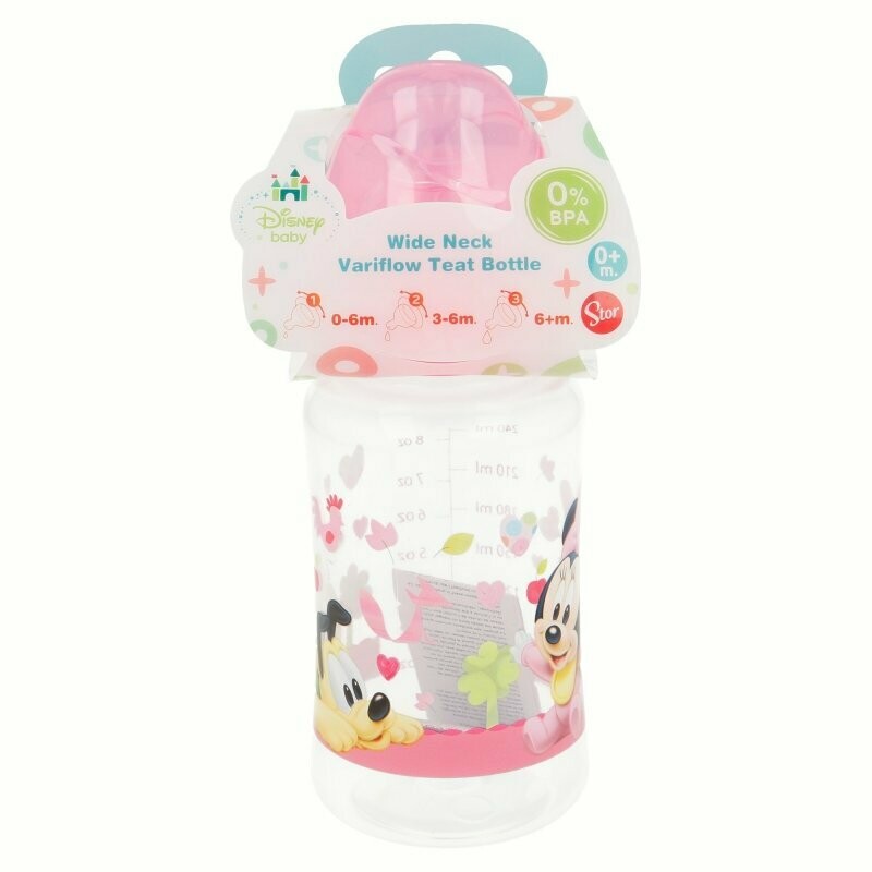 Biberón 240 ML Tetina 3 Posiciones Minnie Mouse