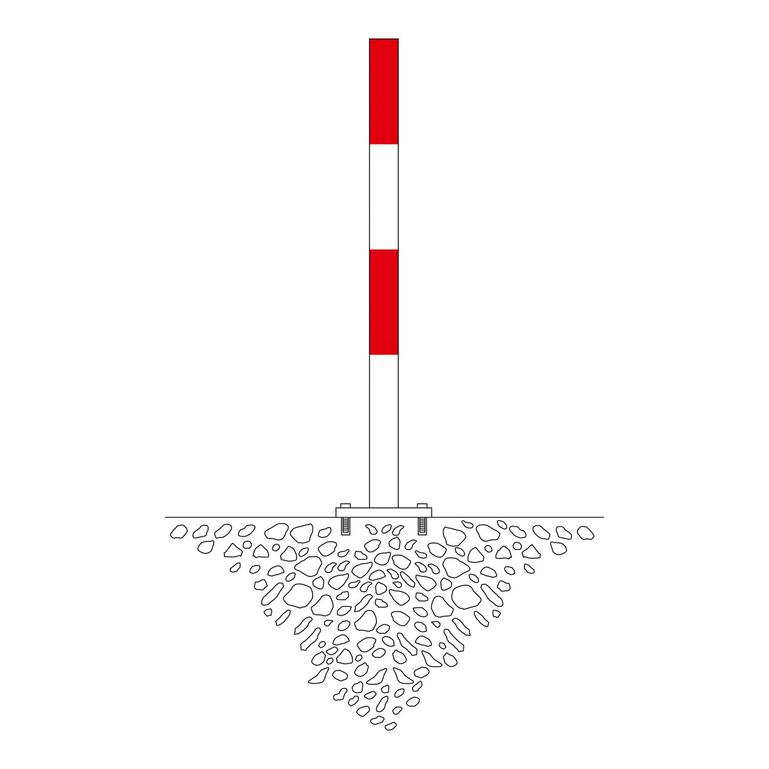 MORION afzetpaal 60mm Ø, te pluggen, zwart/geel