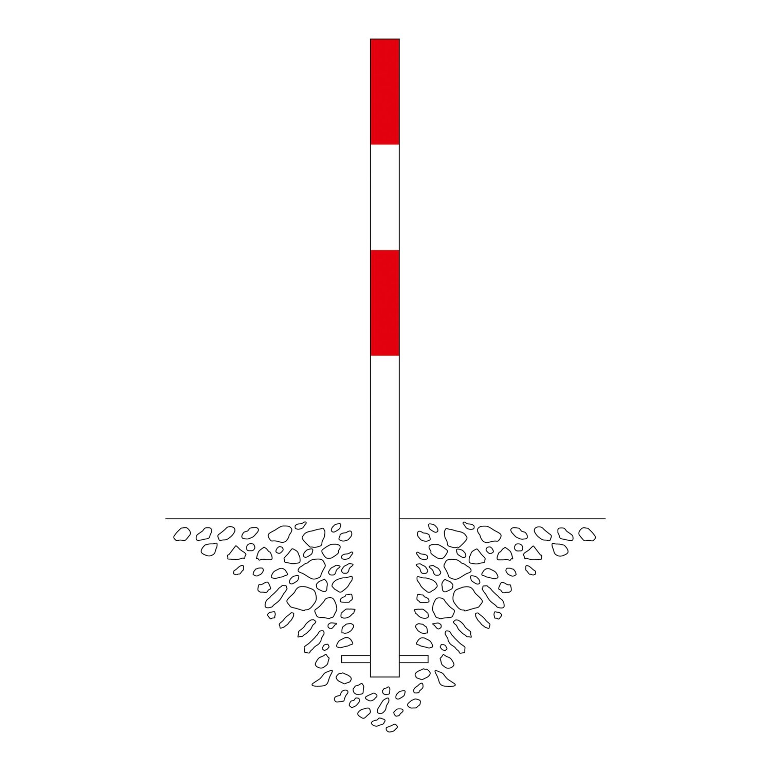 MORION afzetpaal 60mm Ø, betonneren, zwart/geel.