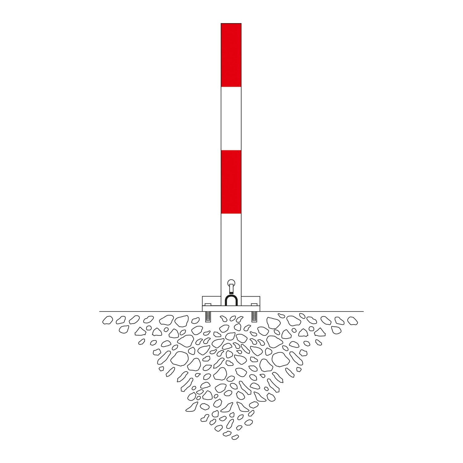 Sesam A Kip-Paal 70x70mm pluggen, zwart/geel, sluitcilinder