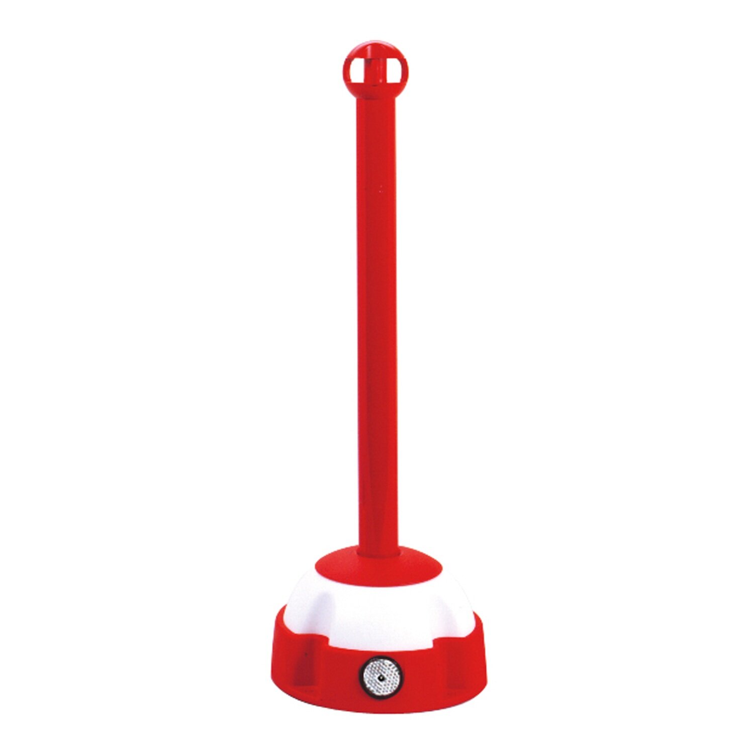 MORION ketting-afzetpalen, paalkleur rood gelakt, voet wit/rood. H 975mm/60mm Ø.