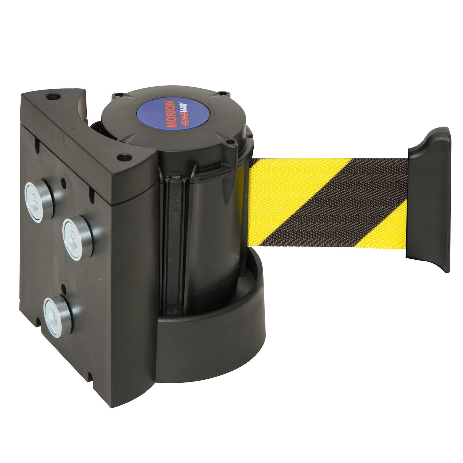 MORION wandriem magnetisch 4000mm, zwart/geel/zwart gearceerd.