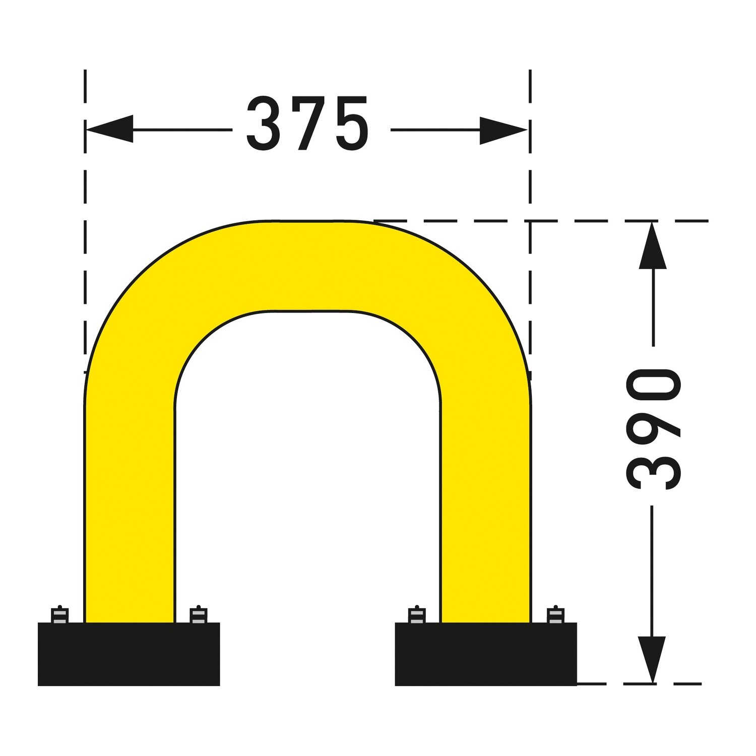 BLACK BULL rambeveiligingsbeugel SWING, 390x375mm, gele kunststof.