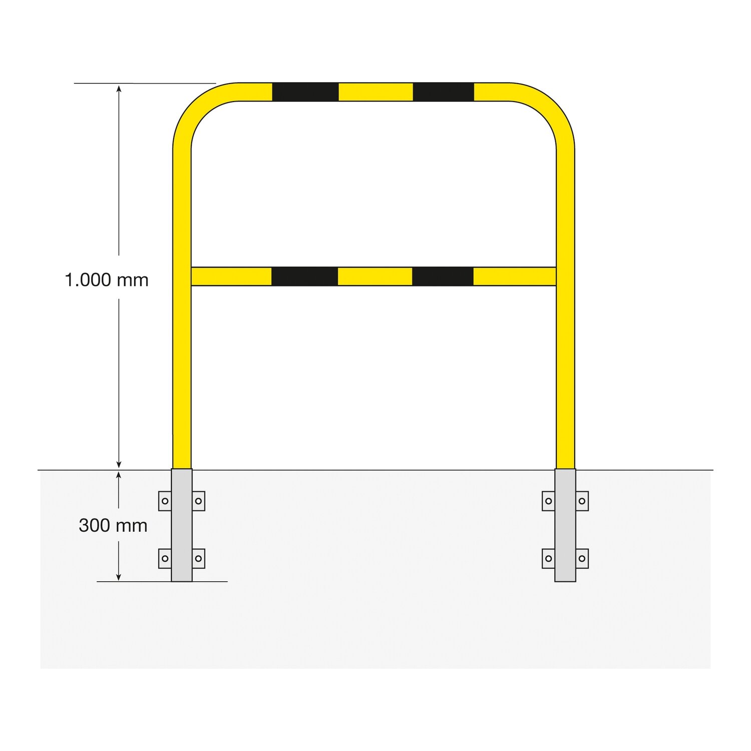 MORION beveiligingsbeugel 1300x2000mm, wandmontage, therm. verzinkt.