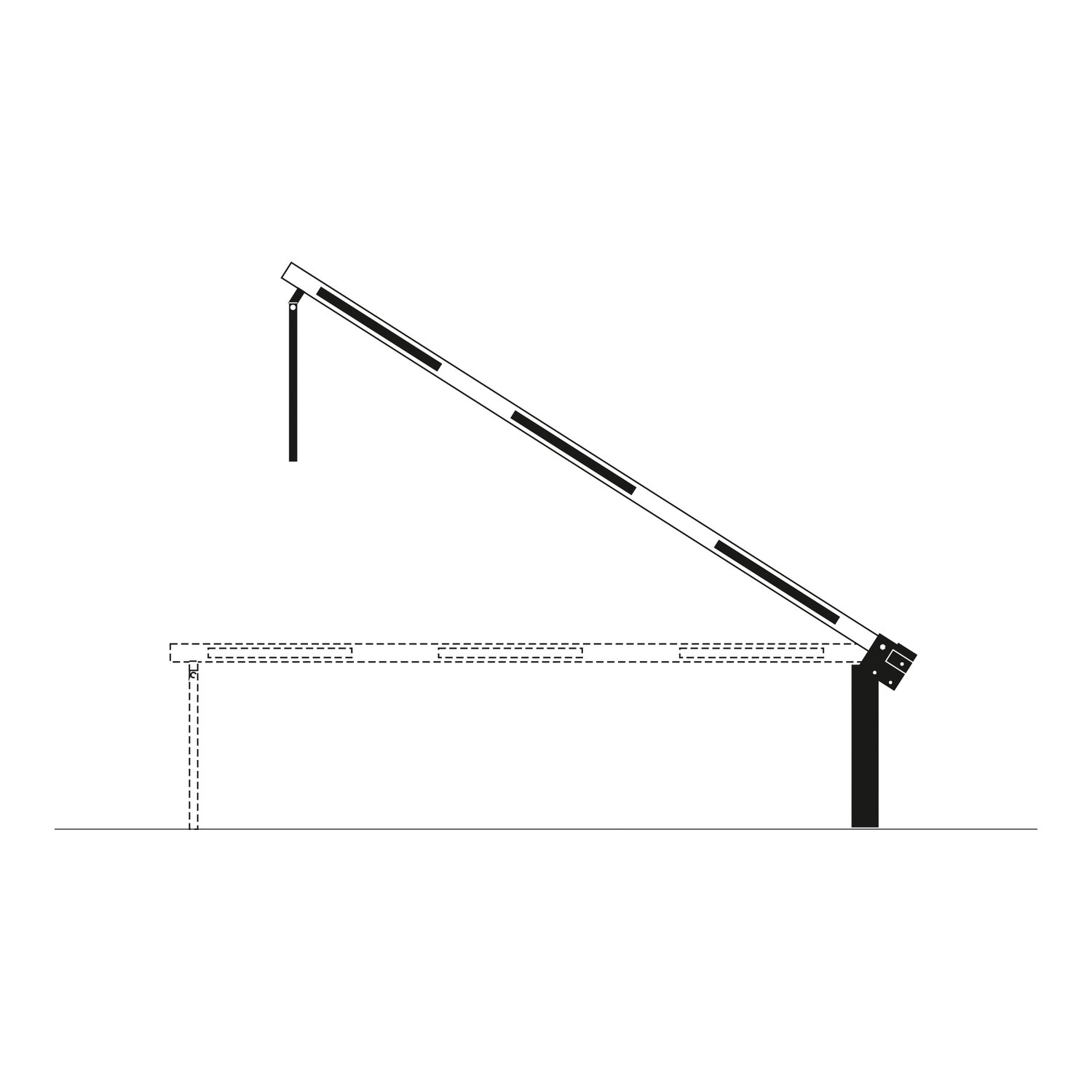 COMPACTE slagboom met gasdrukveer 3820mm slingersteun.