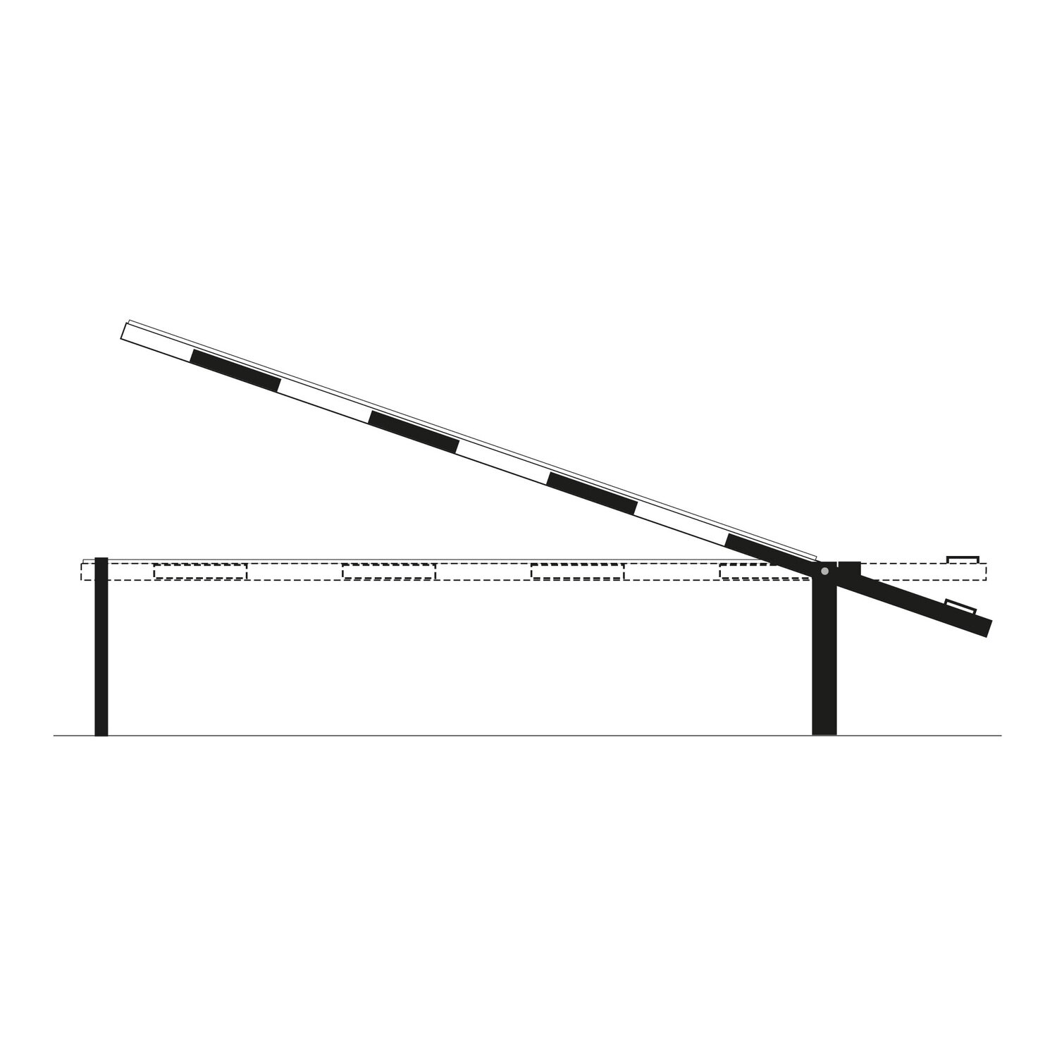 COMPACT slagboom vaste oplegpaal te pluggen, 5000mm.