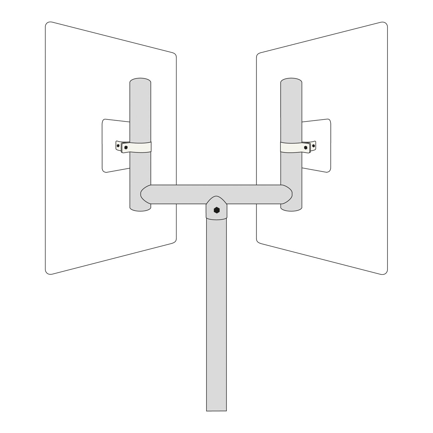 Bevestigingsmateriaal voor bevestiging van 2 spiegels.