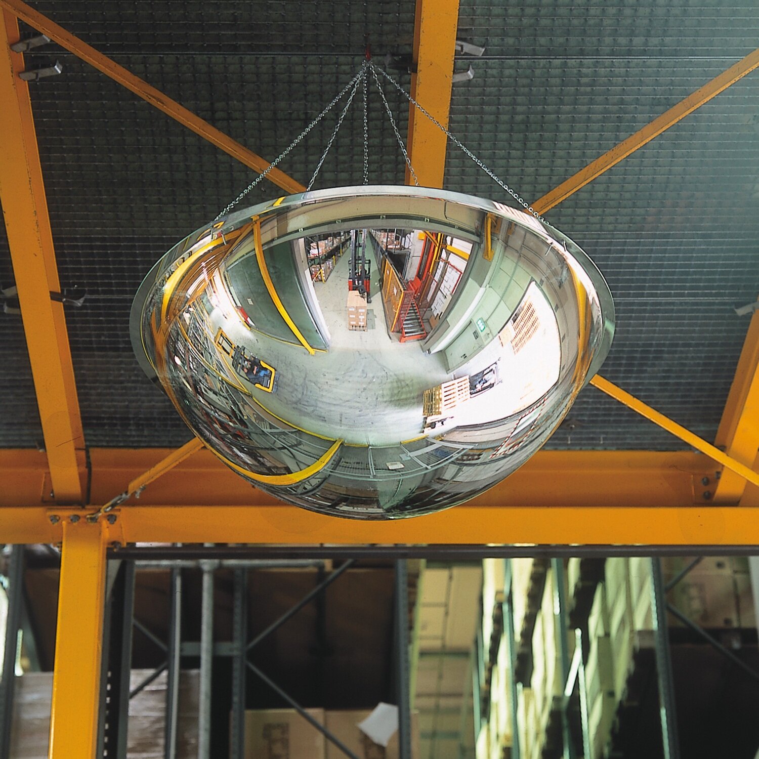 PANORAMA 4-wegen-spiegel, hangende bevestiging ketting 4m.