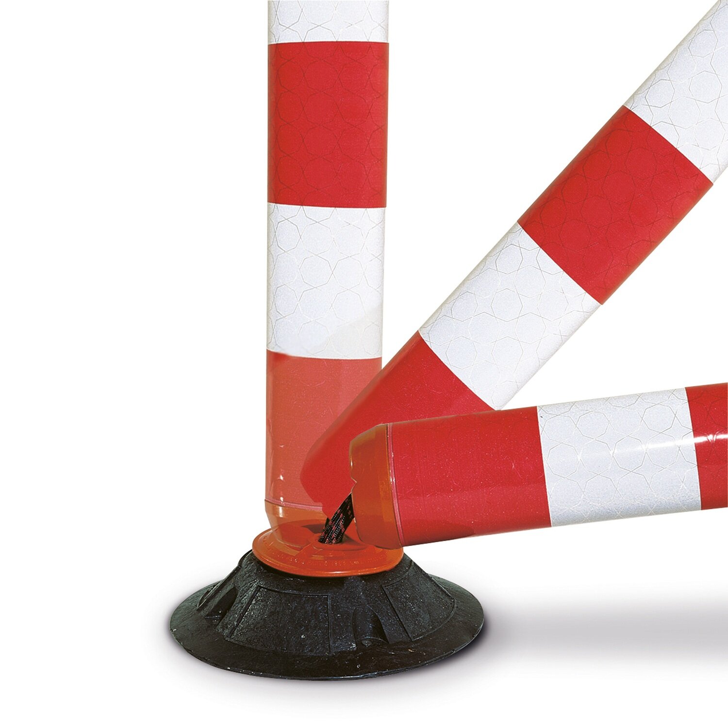 Flexi Baken 100mm Ø hoogte 760mm, zelf oprichtend, rood/wit.