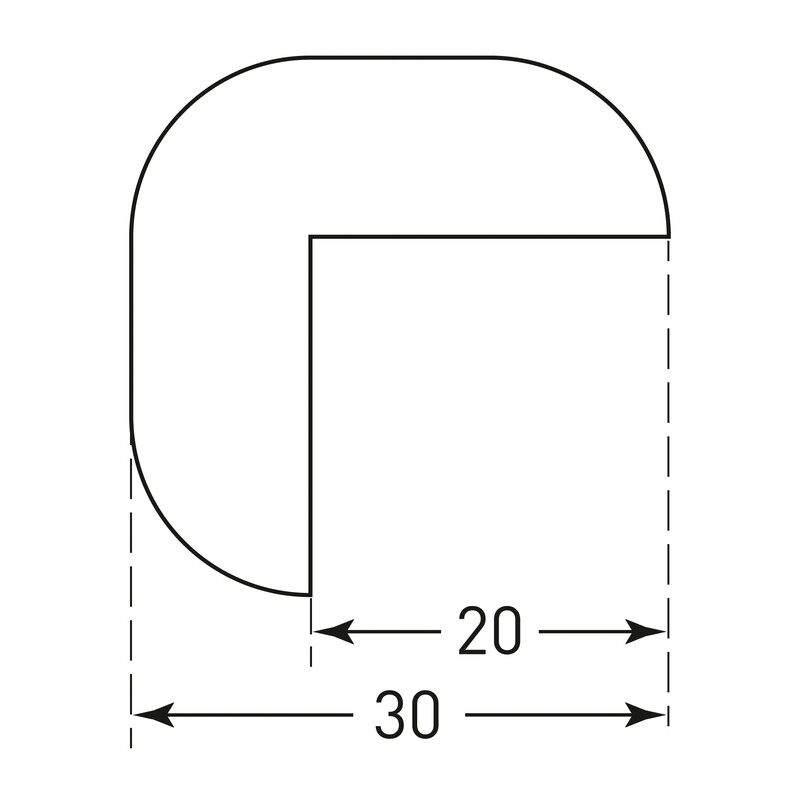 MORION randbescherming (hoek) 30x30mm, wit.
