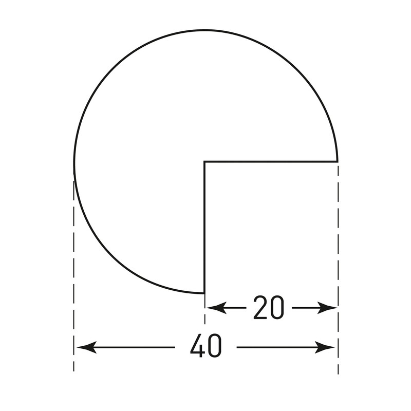 MORION randbescherming (cirkel) 40x40mm, wit, zelfklevend.