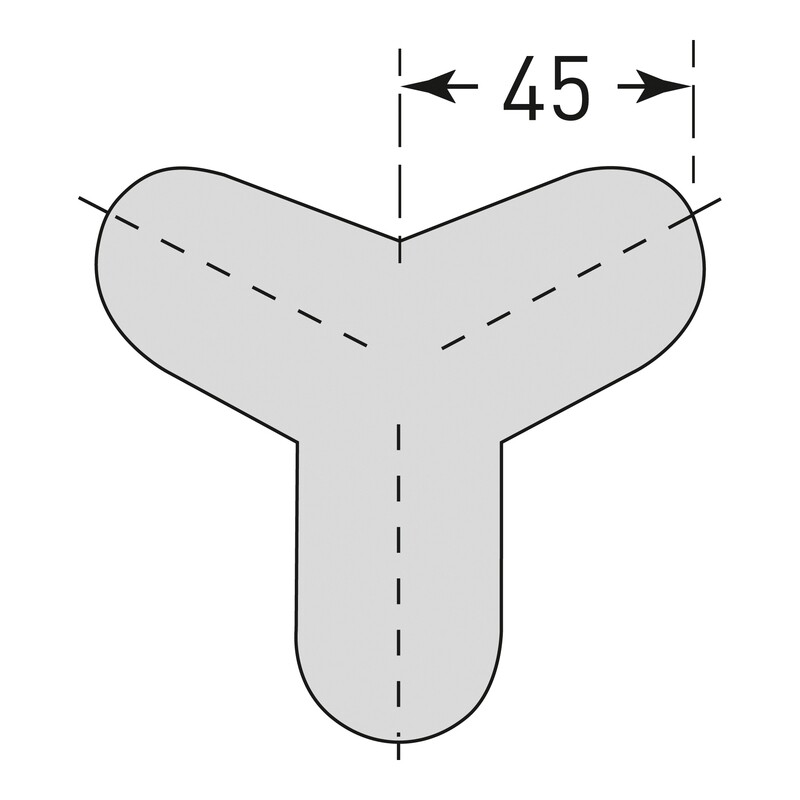 Toebehoren, randbescherming Cirkel buitenhoek driebenig.