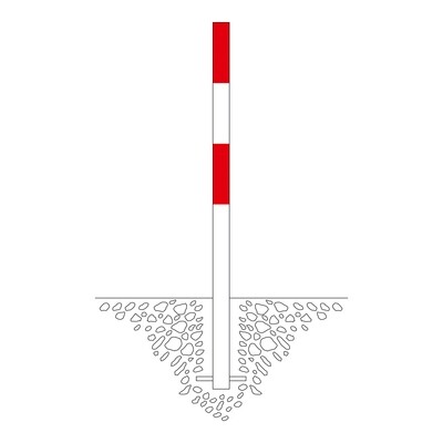 MORION afzetpaal 60mm Ø, betonneren, rood/wit gecoat