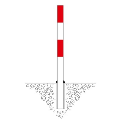 PARAT-A uitneembare afzetpaal 76mm Ø, cillinderslot, 1 oog R