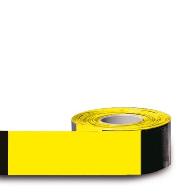 MORION afbakeningslint geel/zwart, rol van 500m/80mm.