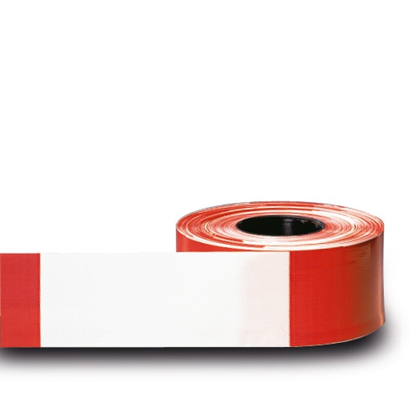 MORION afbakeningslint rood/wit, rol van 500m/80mm.