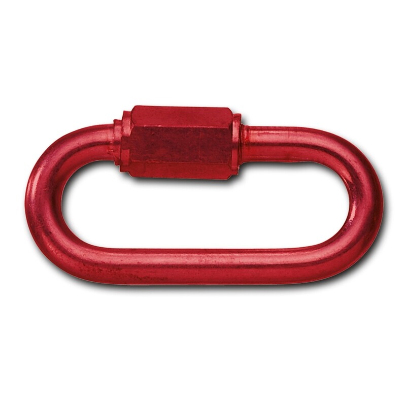 Verbindingshaak met schroefdraad 6mm rood (set).