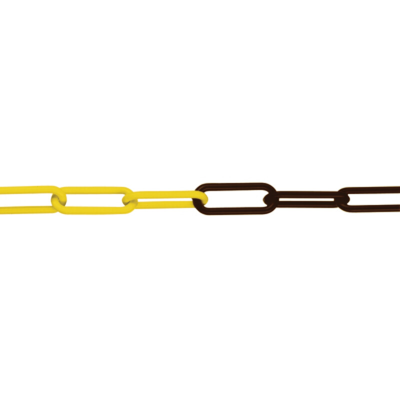 M-DEKO zicht 6 afzetkettingen nylon 1 bundel 50m, geel/zwart.