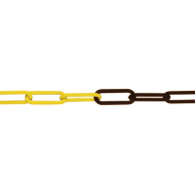 M-DEKO zicht 6 afzetkettingen nylon 1 bundel 50m, geel/zwart.