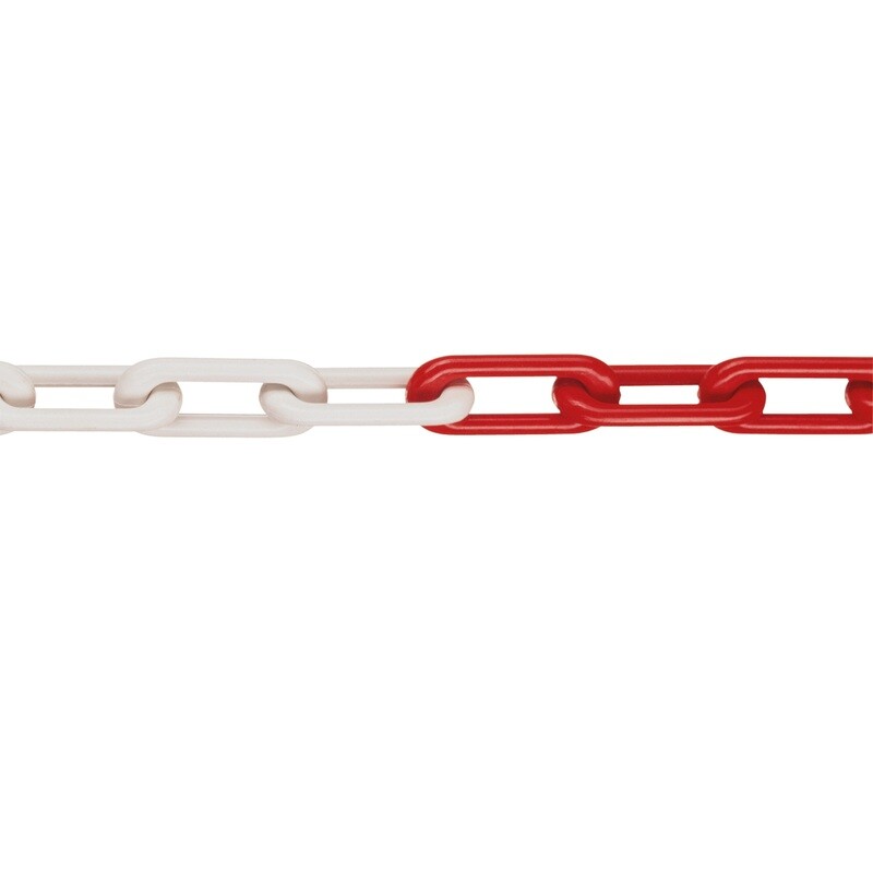 MNK Klasse 8 afzetkettingen nylon, 51x15mm, rood/wit.