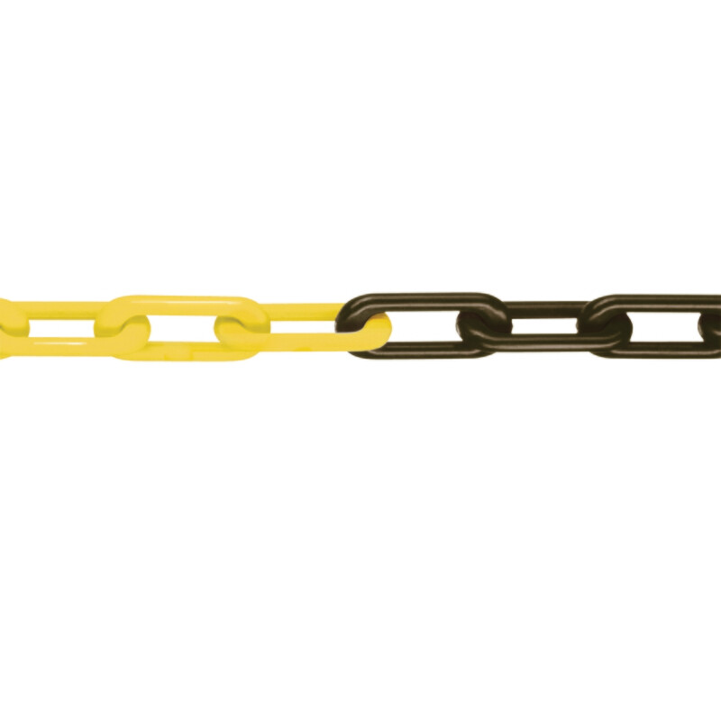 MNK klasse 6 afzetkettingen nylon 1 bundel 25m, geel/zwart.
