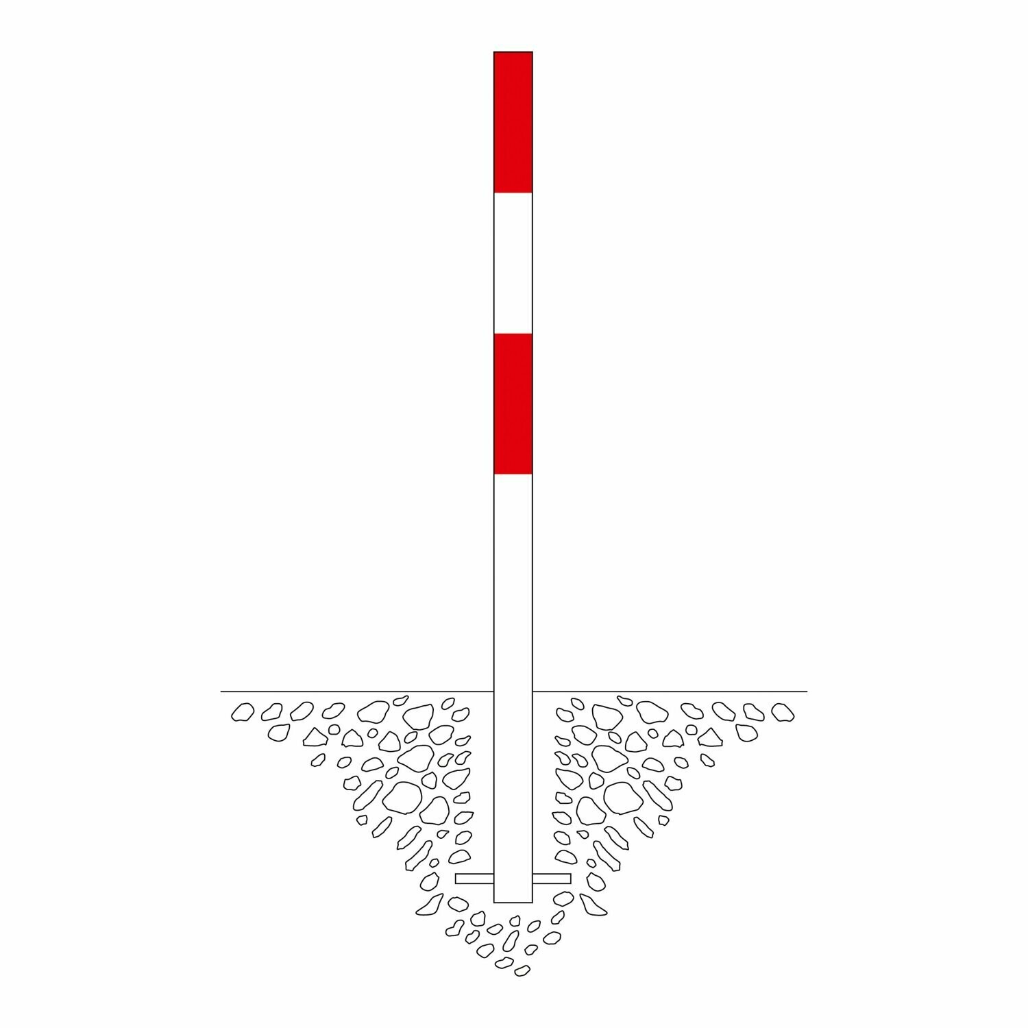 MORION afzetpaal 90mm Ø, te pluggen, thermisch reflecterend rood.