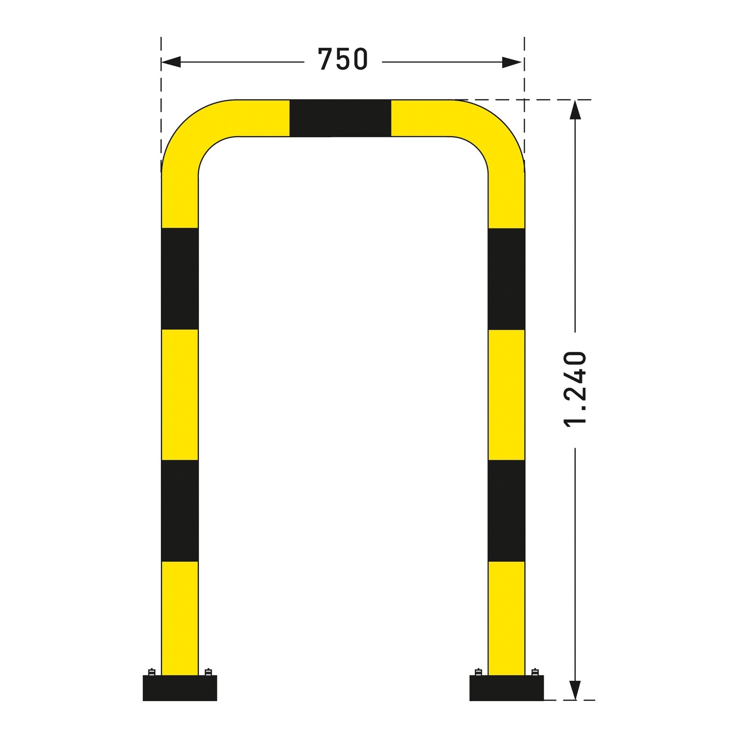 BLACK BULL rambechermingsbeugel SWING, 1240x750mm, therm. verzinkt.