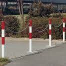 PARAT B-afzetpaal 60mm Ø, 1000mm, beton, zwart/geel, 1 oog.