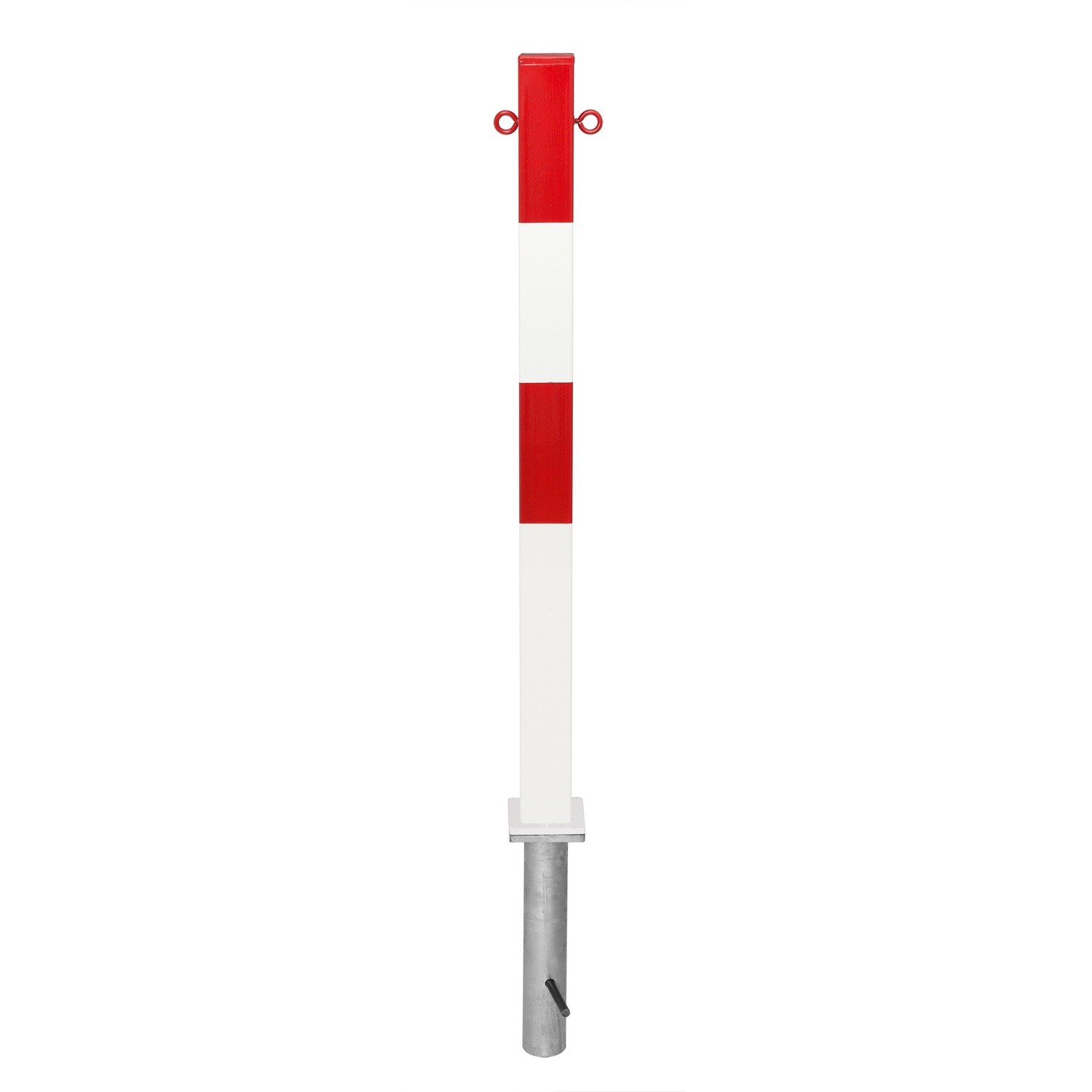 PARAT B-afzetpaal 70x70mm, 1000mm, beton, rood/wit, 2 ogen