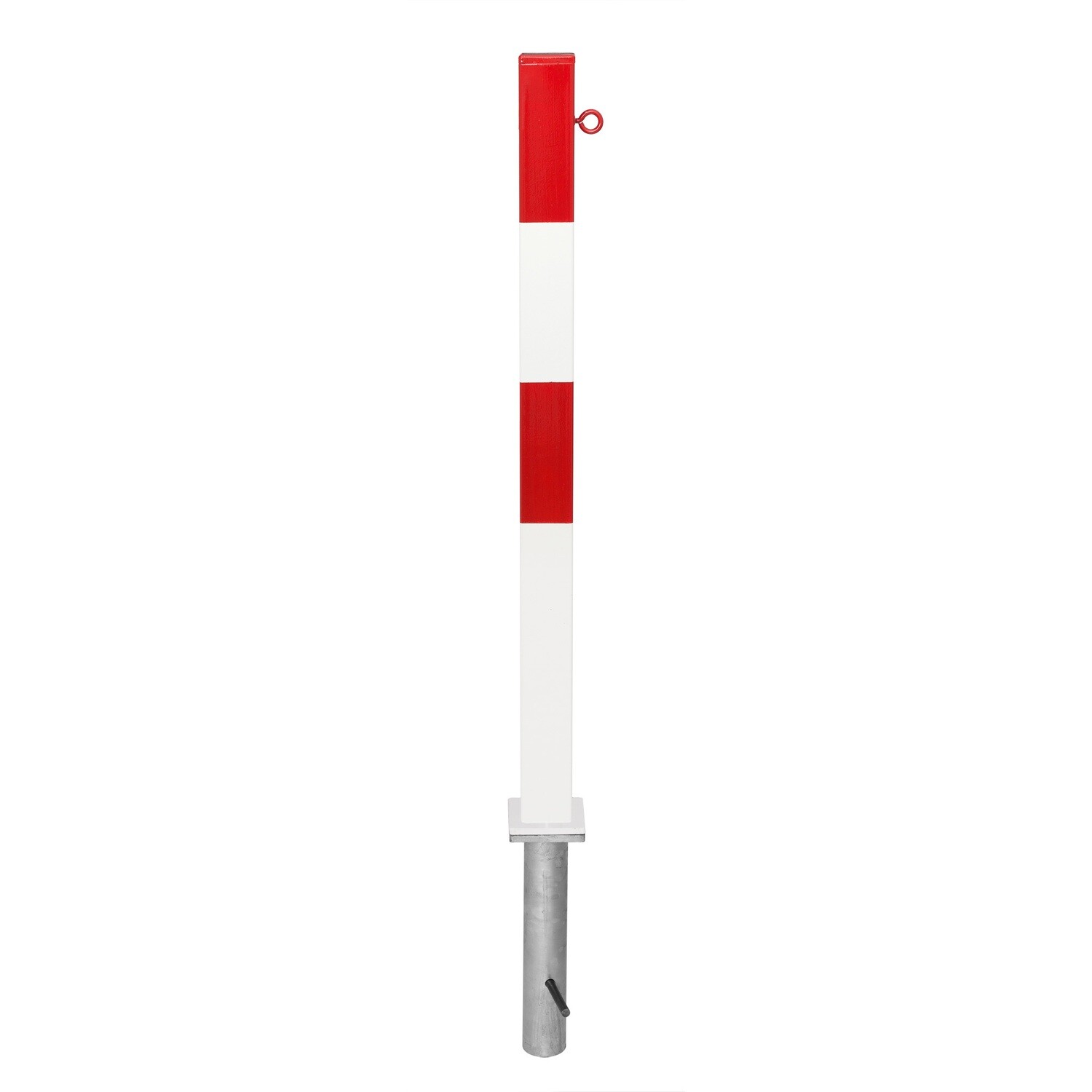 PARAT B-afzetpaal 70x70mm, 1000mm, beton, rood/wit, 1 oog