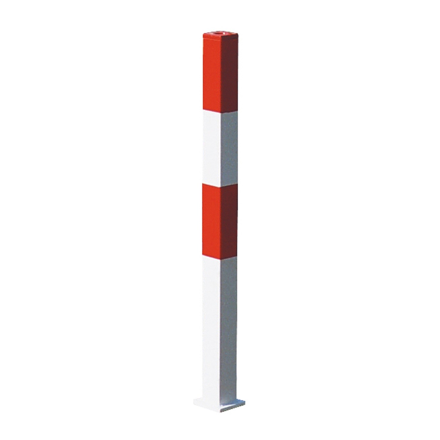 PARAT B-afzetpaal 70x70mm, 1000mm, pluggen, rood/wit, 1 oog