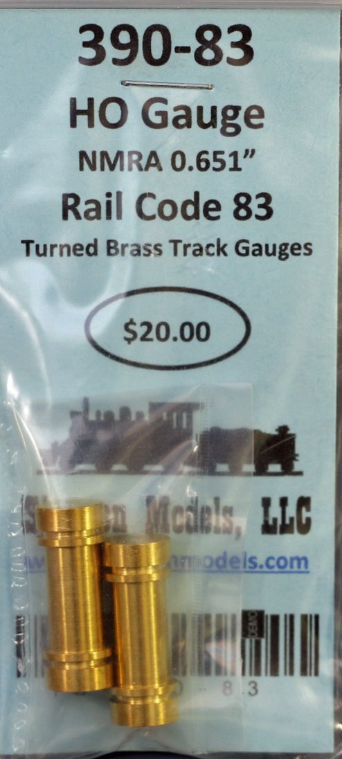 390-83 - HO Gauge Rail Code 83 Turned Brass Track Gauge