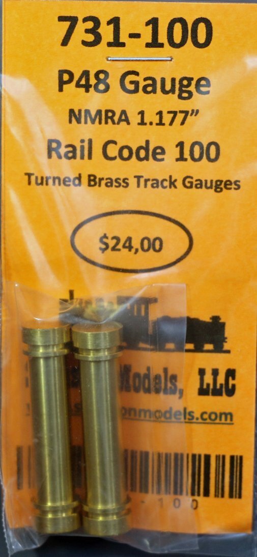 731-100 - P48 Gauge Rail Code 100 Turned Brass Track Gauge