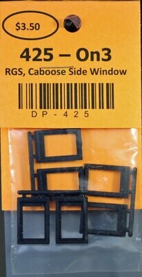 425 - On3 RGS, Caboose 0404 Side Window