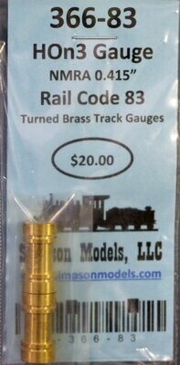 366-83 - HOn3 Gauge Rail Code 83 Turned Brass Track Gauge