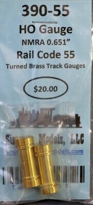 390-55 - HO Gauge Rail Code 55 Turned Brass Gauge