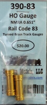 390-83 - HO Gauge Rail Code 83 Turned Brass Track Gauge