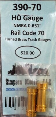 390-70 - HO Gauge Rail Code 70 Turned Brass Track Gauge