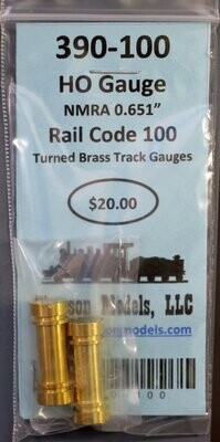 390-100 - HO Gauge Rail Code 100 Turned Brass Track Gauge