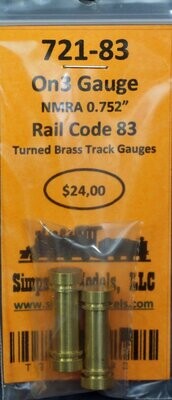 721-83 - On3 Gauge Rail Code 83 Turned Brass Track Gauge