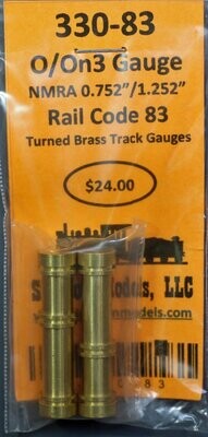 330-83 - O/On3 Gauge Rail Code 83 Turned Brass Track Gauge