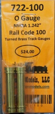 722-100 - O Gauge Rail Code 100 Turned Brass Track Gauge