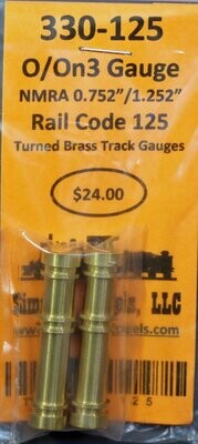 330-125 - O/On3 Gauge Rail Code 125 Turned Brass Track Gauge