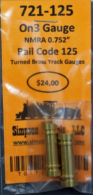 721-125 - On3 Gauge Rail Code 125 Turned Brass Track Gauge