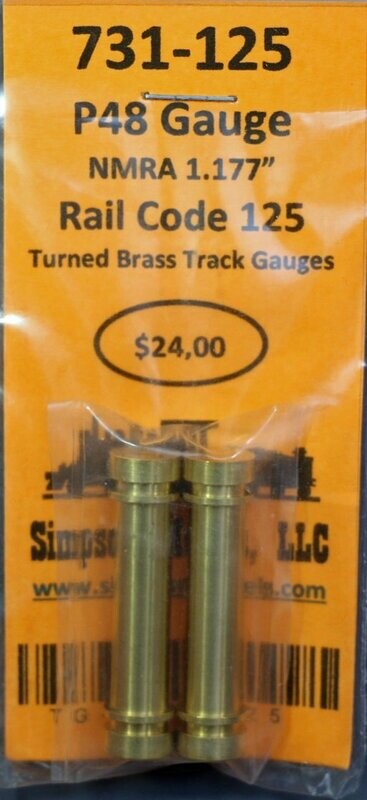 731-125 - P48 Gauge Rail Code 125 Turned Brass Track Gauge
