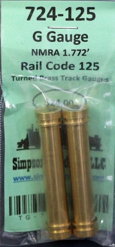 724-125 - G Gauge Rail Code 125 Turned Brass Track Gauge