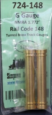 724-148 - G Gauge Rail Code 148 Turned Brass Track Gauge