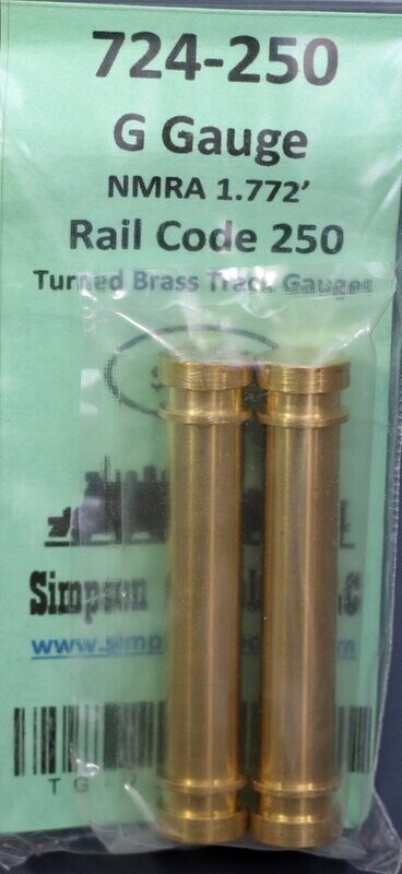 724-250 - G Gauge Rail Code 250 Turned Brass Track Gauge