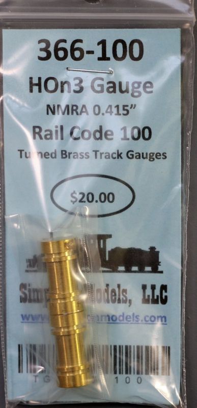 366-100 - HOn3 Dual Gauge Rail Code 100 Turned Brass Track Gauge